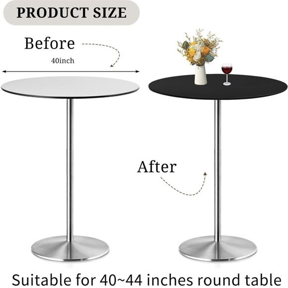 4 Pack Fitted Table Cover Round Tables Black Spandex Elastic Fits 40''- 44'' - Picture 5 of 7